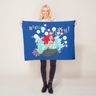 Ariel Making A Splash! Fleece Blanket