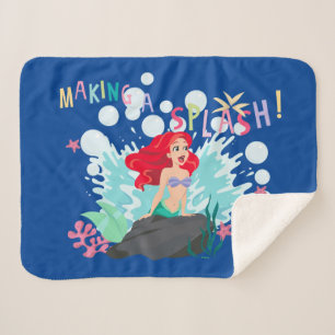 Ariel Making A Splash! Sherpa Blanket