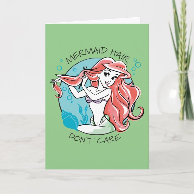 Ariel "Mermaid Hair Don't Care" Card (Front)