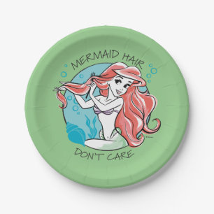 Ariel "Mermaid Hair Don't Care" Paper Plate