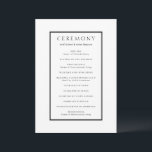 Ariel Minimal Modern Wedding Program<br><div class="desc">Modern wedding program featuring your details inside of a border.</div>