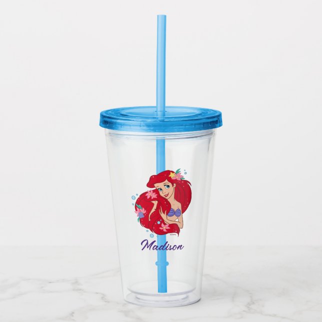 Ariel Ocean Beauty Bloom Acrylic Tumbler (Front)