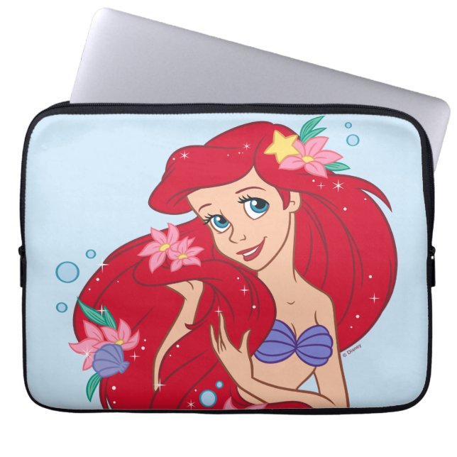 Ariel Ocean Beauty Bloom Laptop Sleeve (Front)