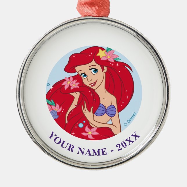 Ariel Ocean Beauty Bloom Metal Ornament (Front)