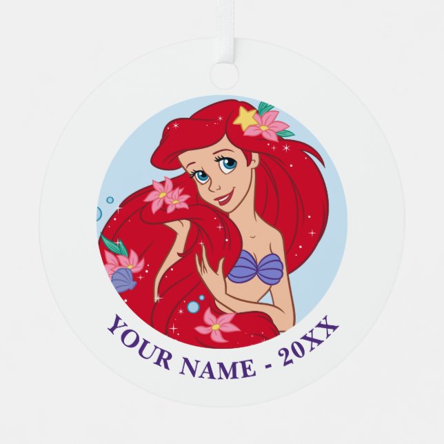 Ariel Ocean Beauty Bloom Metal Ornament (Front)