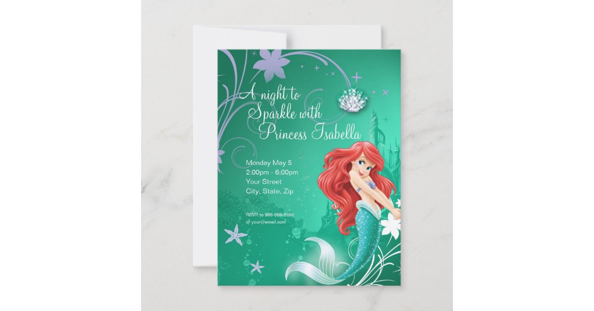 Ariel, Petite Sirène Invitation Anniversaire