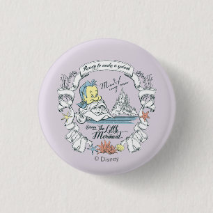 Ariel   Ready to Make a Splash 1 Inch Round Button