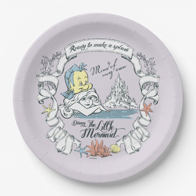 Ariel | Ready to Make a Splash Paper Plate (Front)