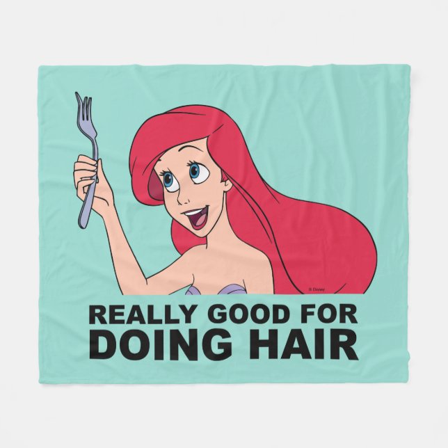 Ariel | Really Good for Doing Hair Fleece Blanket (Front (Horizontal))