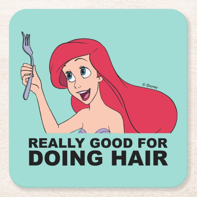 Ariel | Really Good for Doing Hair Square Paper Coaster (Front)