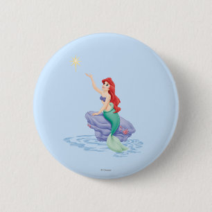 Ariel Sitting on Rock 2 Inch Round Button