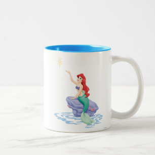 Ariel Sitting on Rock Two-Tone Coffee Mug
