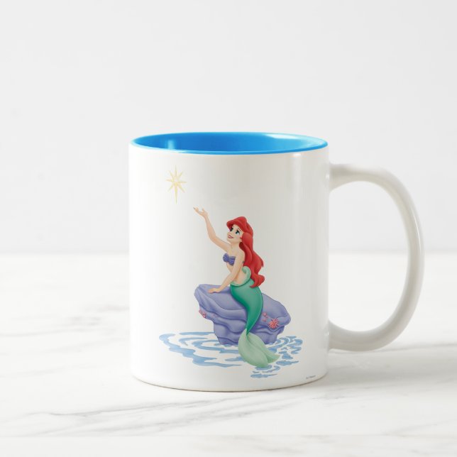Ariel Sitting on Rock Two-Tone Coffee Mug (Right)
