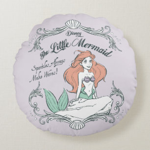 Ariel Sparkles Always Make Waves Round Pillow