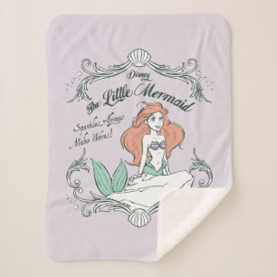 Ariel Sparkles Always Make Waves Sherpa Blanket