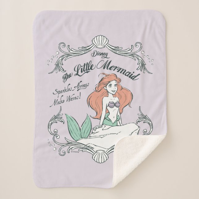 Ariel | Sparkles Always Make Waves Sherpa Blanket (Front)