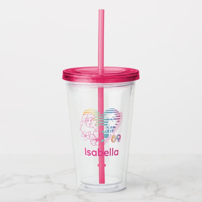 Ariel Surf Princess 89 Tropical Heart Acrylic Tumbler (Front)