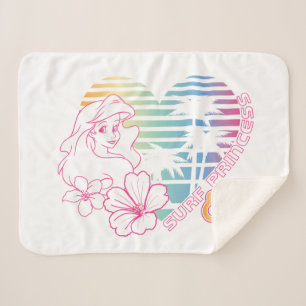 Ariel Surf Princess 89 Tropical Heart Sherpa Blanket