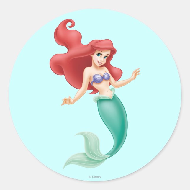 Ariel Swimming Classic Round Sticker (Front)