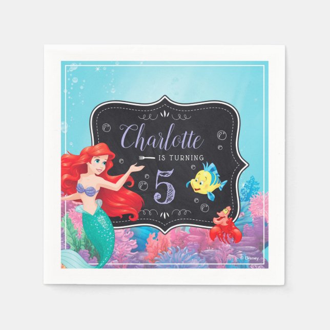 Ariel | The Little Mermaid - Chalkboard Napkin (Front)