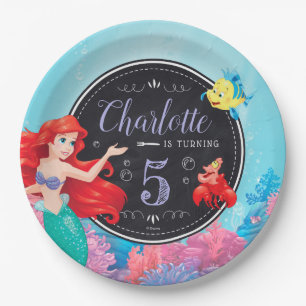 Ariel   The Little Mermaid - Chalkboard Paper Plate
