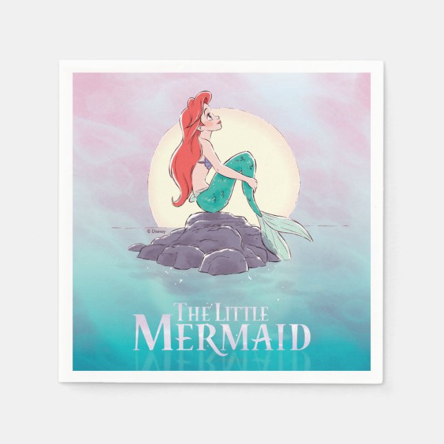 Ariel | The Little Mermaid - Pearlescent Princess Napkin (Front)