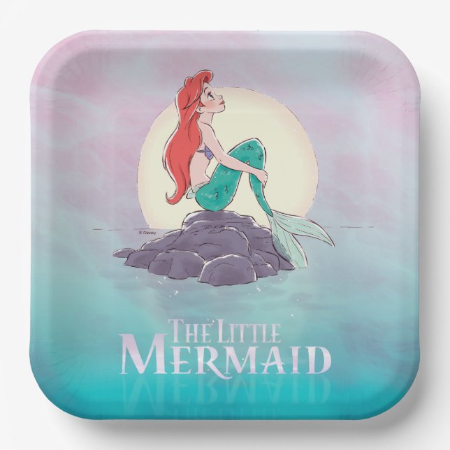 Ariel | The Little Mermaid - Pearlescent Princess Paper Plate (Front)