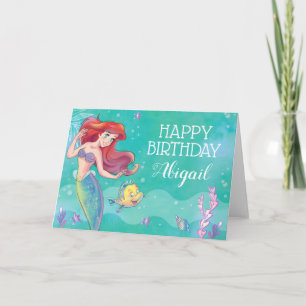 Ariel   The Little Mermaid   Watercolor Birthday Card