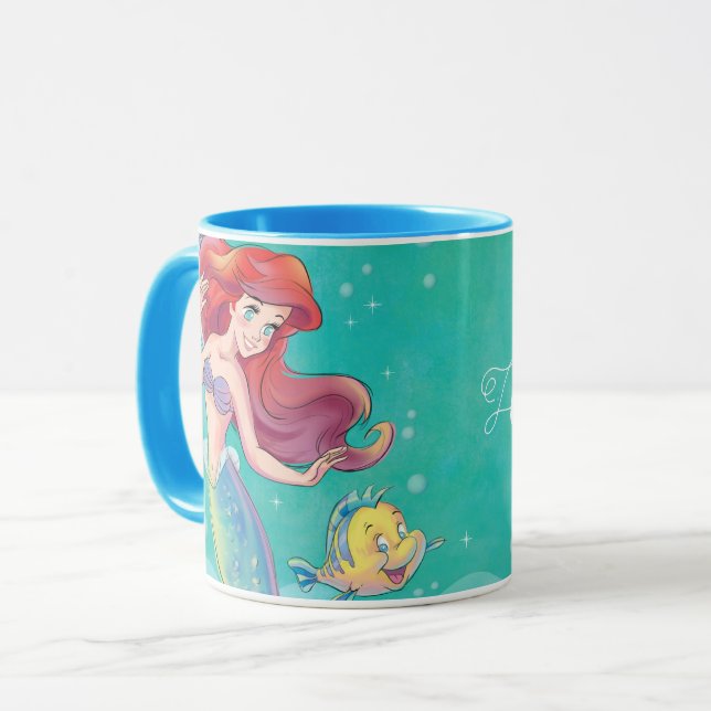 Ariel | The Little Mermaid Watercolor Birthday Mug (Front Left)