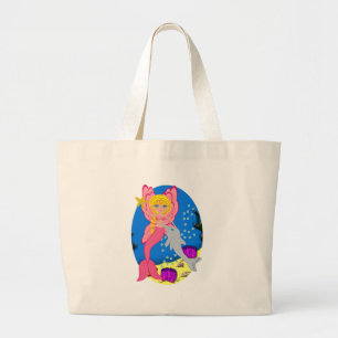 Ariel the Pink Merfaery and Dolphin Tote Bag