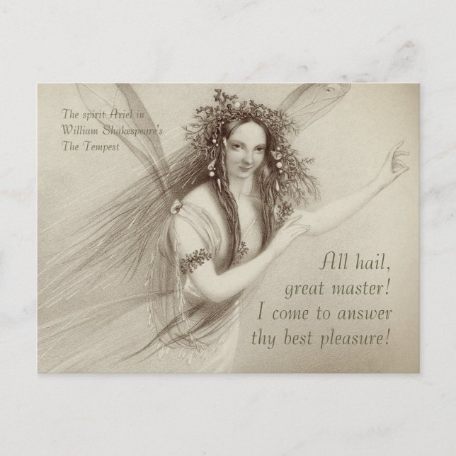 Ariel The tempest All hail, great master CC1008 Postcard (Front)