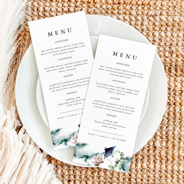 ARIEL Tropical Ocean Coral Manta Ray Beach Menu (Creator Uploaded)