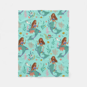 Ariel Undersea Adventure Pattern Fleece Blanket