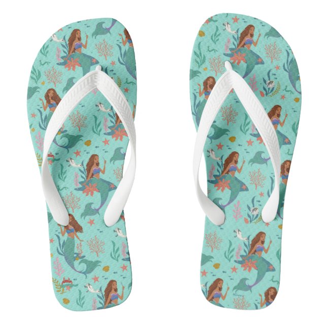 Ariel Undersea Adventure Pattern Flip Flops (Footbed)