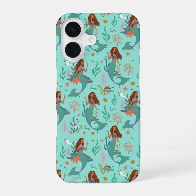 Ariel Undersea Adventure Pattern iPhone 16 Case (Back)