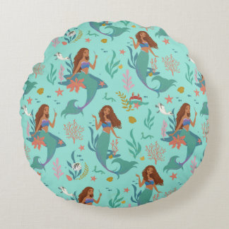 Ariel Undersea Adventure Pattern Round Pillow