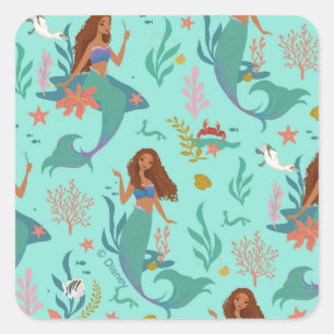 Ariel Undersea Adventure Pattern Square Sticker