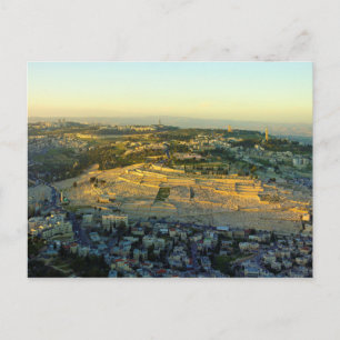 Ariel View of the Mount of Olives Jersalem Israel Postcard