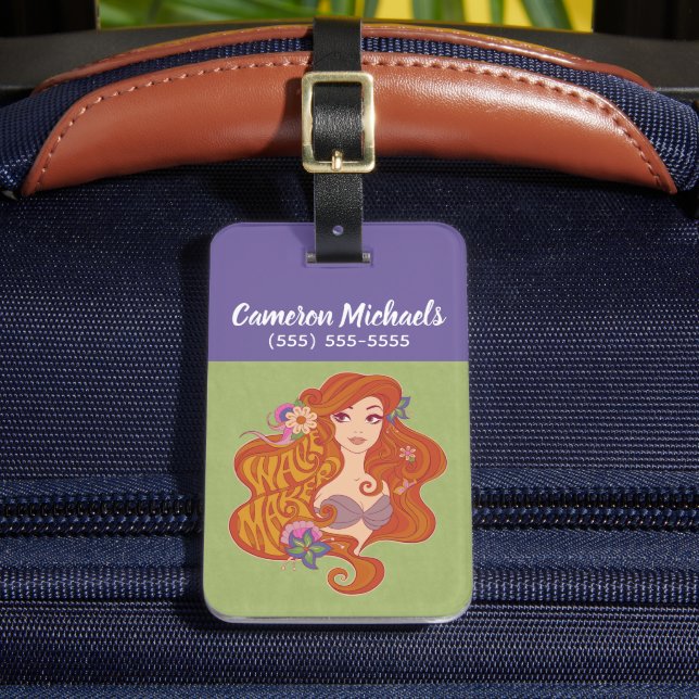 Ariel | Wave Maker Seashell Luggage Tag (Front Insitu 2)