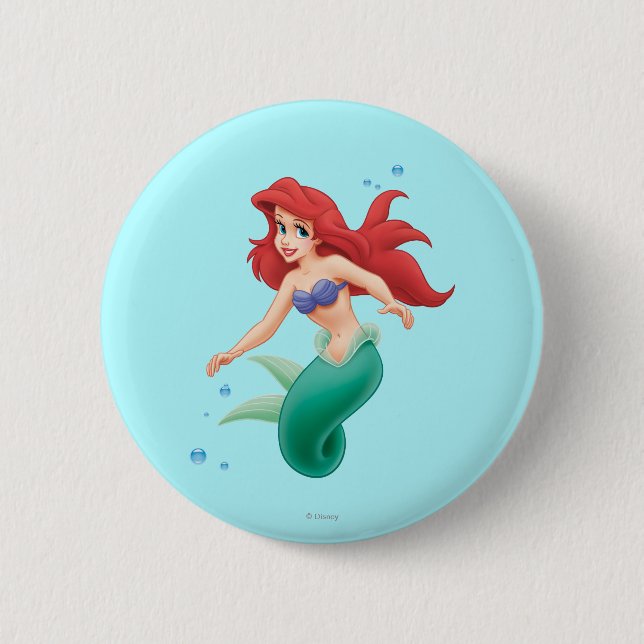 Ariel with Bubbles 2 Inch Round Button (Front)
