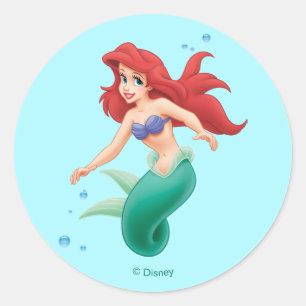 Ariel with Bubbles Classic Round Sticker