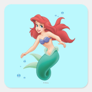 Ariel with Bubbles Square Sticker