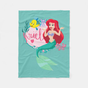 Ariel With Flounder Name Graphic Fleece Blanket