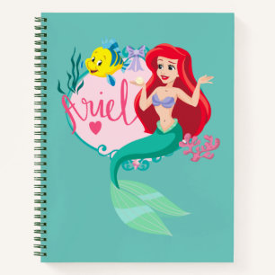 Ariel With Flounder Name Graphic Notebook