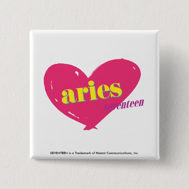 Aries 2 Inch Square Button (Front)