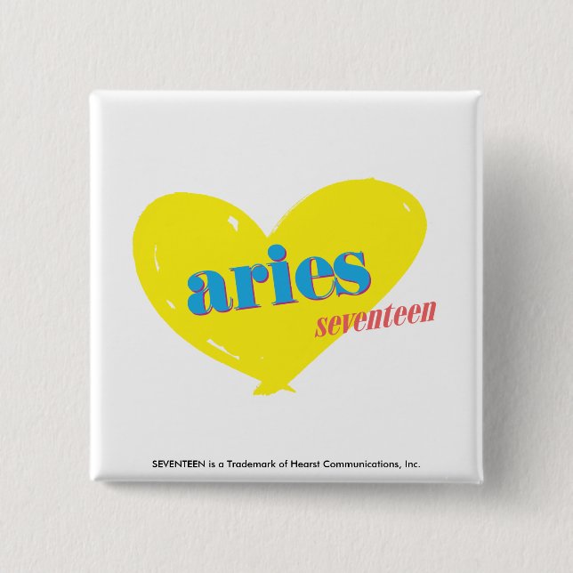 Aries 3 2 inch square button (Front)