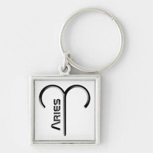 ARIES, Abstract Design of the Zodiac Sign,  Keychain