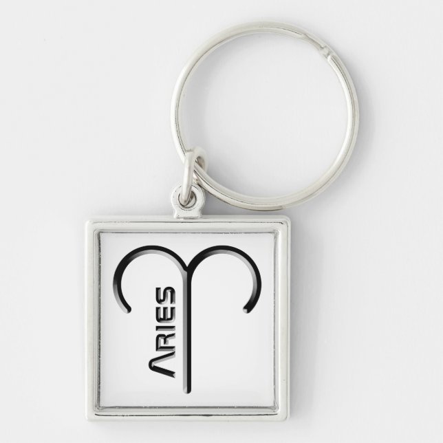 ARIES, Abstract Design of the Zodiac Sign,  Keychain (Front)