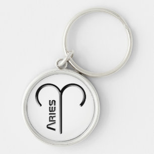 ARIES, Abstract Design of the Zodiac Sign, Keychain