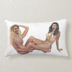 ARIES AND FEMALE WRESTLING LUMBAR PILLOW